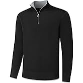 Auxo Mens Quarter Zip Pullover Sweater Long Sleeve Mock Neck Casual Slim Fit Knit Polo Sweaters