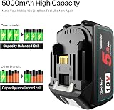 Waitley 18V 5.0Ah Battery Li-ion Compatible with Makita 18V Tools view 3