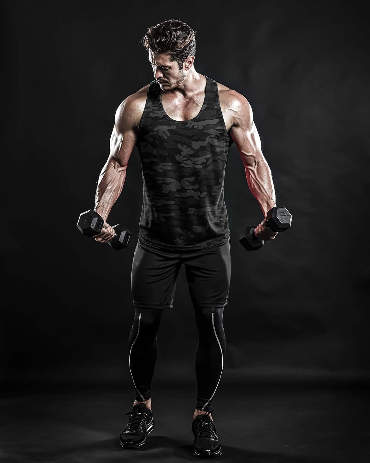 DRSKIN Men's 3 Pack Dry Fit Y-Back Muscle Tank Tops Mesh Sleeveless Gym Bodybuilding Training Athletic Workout Cool Shirts: Clothing