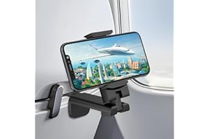 URTRY Airplane Travel Phone Holder Mount: Universal in Flight Travel Essentials Phone Mount with 360° Degree Rotation, Handsfree Airplane Phone Holder, Travel Must Haves Phone Clip Stand for Flying, Desk