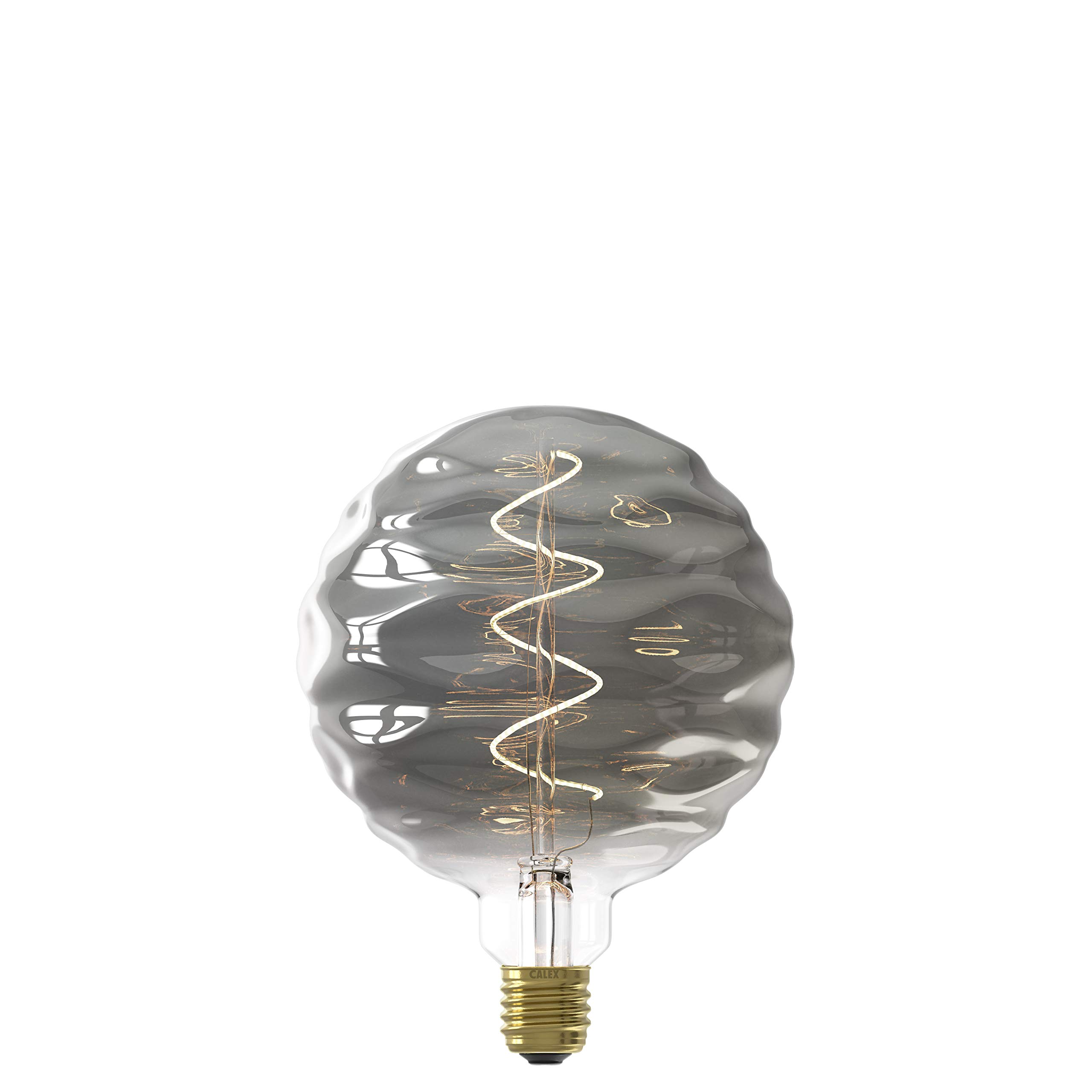 CALEX Bilbao XXL LED Lamp, E27 Socket, 4 W Filament Bulb, Dimmable, Decorative Light Bulb, Titanium, Warm White