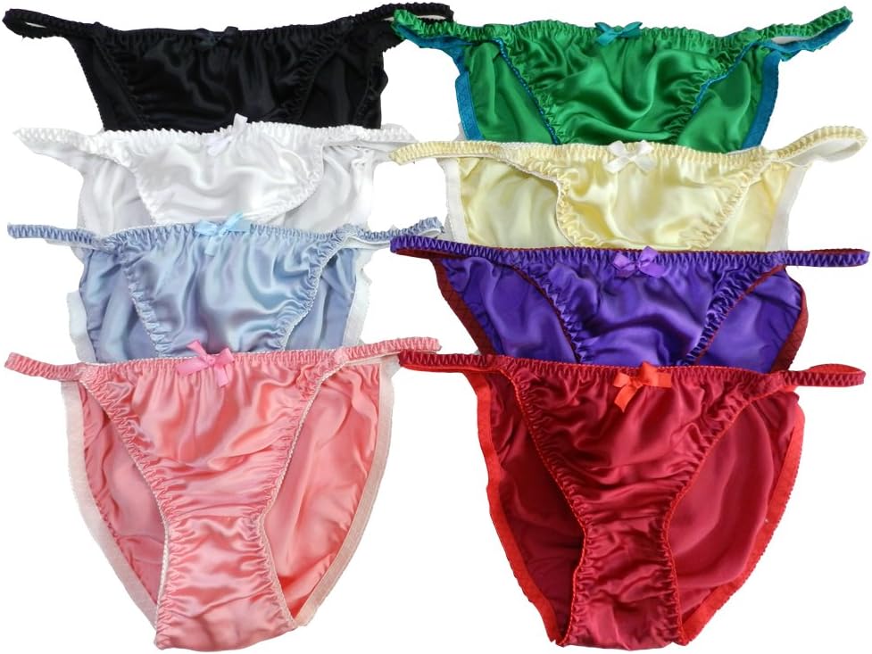 Yavorrs Women's Silk Panties String 8 Pairs in One Economic Pack