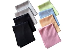 8 Pack Assorted Colors Microfiber Cleaning Cloths - Safe and Effective Cleans Lenses, Glasses, Screens, Cameras, Eyeglasses, 