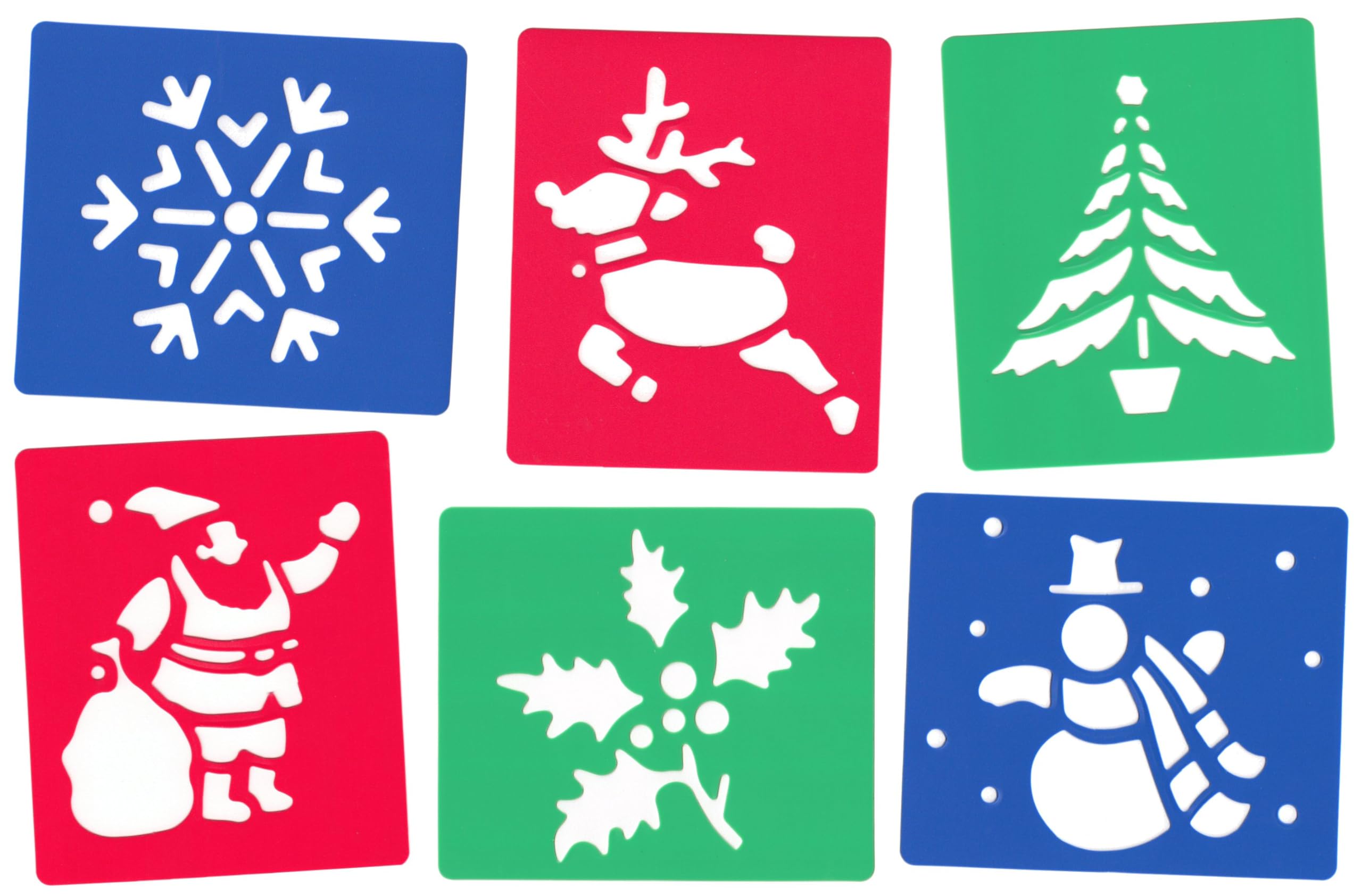 Major Brushes Washable Christmas Stencils - Pack of 6