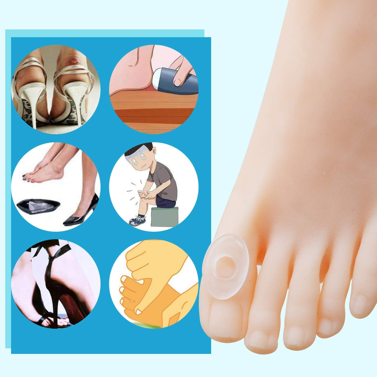 36 Pieces Transparent Silicone Callus Cushions Waterproof Corn Pads Toe Pads Soft Sticky Men and Women' s Toe Protectors for Feet, Toes, Heel: Health & Personal Care