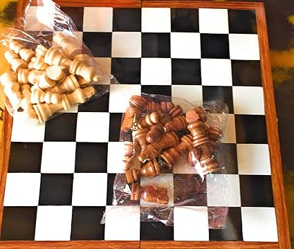 UV Premium Wooden Handcrafted Folding Chess Set with Chess Coin