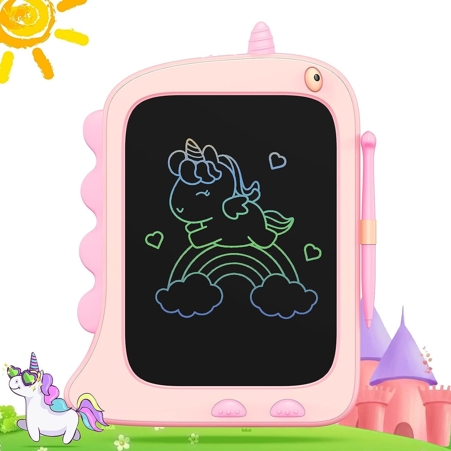 ORSEN Toys for 3 4 5 6 7 8 Year Old Boys Girls Gifts, LCD Writing Tablet 8.5inch Kids Toys Doodle Board, Unicorn Drawing Pad for Kids 3 4 5 Year Old Boy Girl Valentine's Day Birthday Gifts (Pink) — image 1