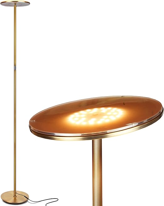 Brightech Sky Led Torchiere Super Bright Floor Lamp Contemporary High Lumen Light For Living Rooms Offices Dimmable Indoor Pole Uplight For