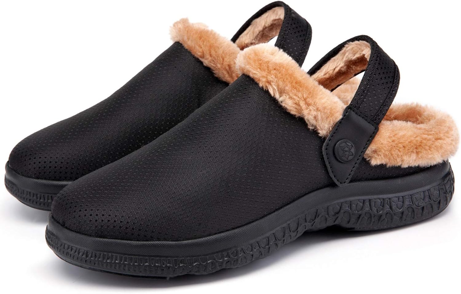 ZUSERIS Men's Lined Clogs Winter House Slippers Women's Garden Shoes