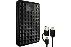 ModusTech Facet 500GB External Hard Drive Portable USB-C/USB 3.1 Plug & Play Ultra- Slim HDD Hard Drive for Backup, Gaming, PC, Mac, Laptop, PS4, Xbox, Smart TV (Black)