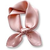 PoeticEHome Solid Color Mulberry Silk Scarf - Lightweight 26" Square Neckerchief for Women's Neck Hair Head in Gift Wrapped