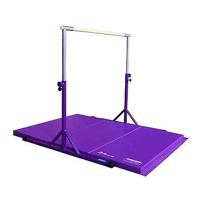 Z Athletic Adjustable Kip Bar and Gym Mat for Children's In Home Gymnastics Multiple Sizes and Colors
