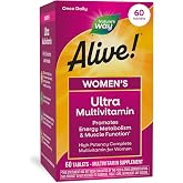 Nature's Way Alive! Women's Ultra Multivitamin, High Potency, 60 ct | Complete Daily Women's Vitamins, Promotes Energy Metabolism and Muscle Function*, Vitamin A, C, D, Methylated B12