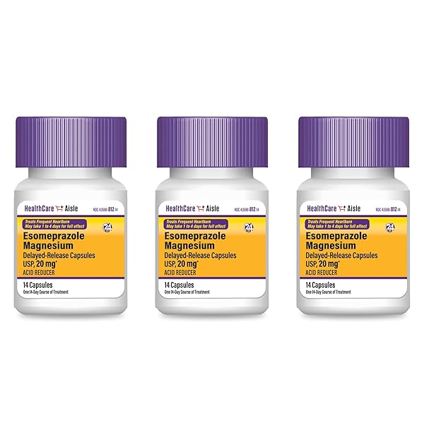 HEALTHCAREAISLE ESOMEPRAZOLE MAGNESIUM 20 MG – 42 DELAYED-RELEASE CAPSULES – ACID REDUCER, TREATS FREQUENT HEARTBURN