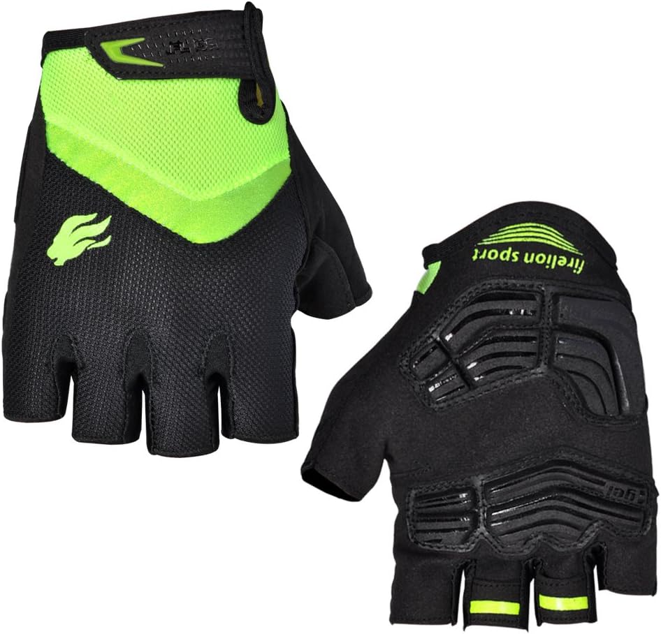 FIRELION Cycling Gloves Mountain Bike Gloves Road MTB Bicycle Gloves Gel Pad Riding Gloves Half Finger Biking Gloves