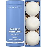 Magnesium Bath Bombs Post Workout Recovery Sore Muscles Tension Epsom Salt Luxury Bubble Bath Spa Essential Oil Infused Bath Bombs Vanilla Cinnamon Orange Perfect Stocking Stuffers Gift