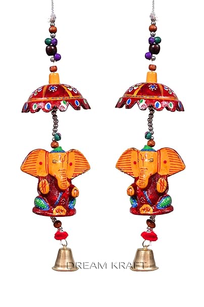 Dreamkraft Handcrafted Ganesh Door Wall Hanging For Main Door/Living Room Home Decor (48 Cm) - 1 Pair