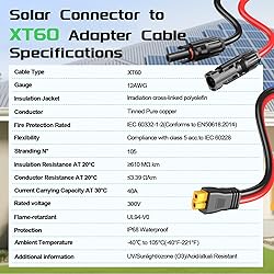 Bateria Power Solar to XT60 Charge Extension Cable