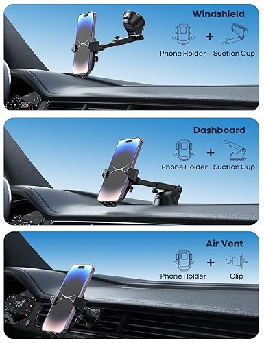 Lamicall Phone Mount for Car, [One Touch Auto Clamping] Car Cell