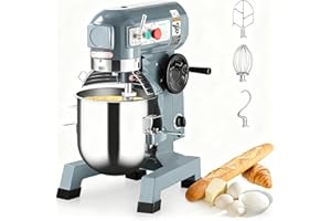 EXPLOREHORIZON Commercial Food Mixer 15QT, Commercial Mixer with 3 Adjustable Speeds, Dough Mixer Timing Function, Commercial Stand Mixer with Stainless Steel Bowl for Schools Bakeries Pizzerias