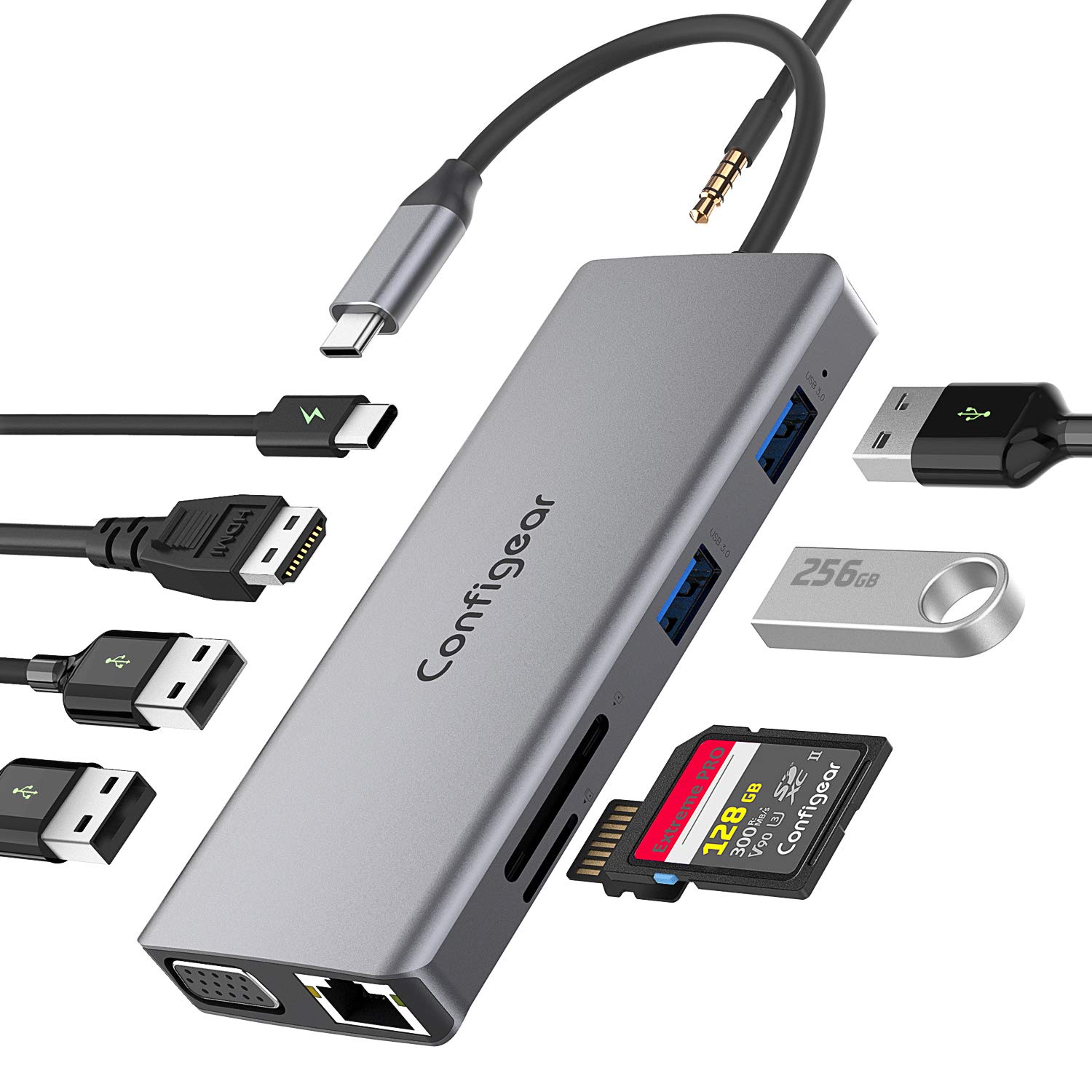 Amazon.in Buy USB C Hub, Configear 11 in 1 Aluminum Dongle Docking