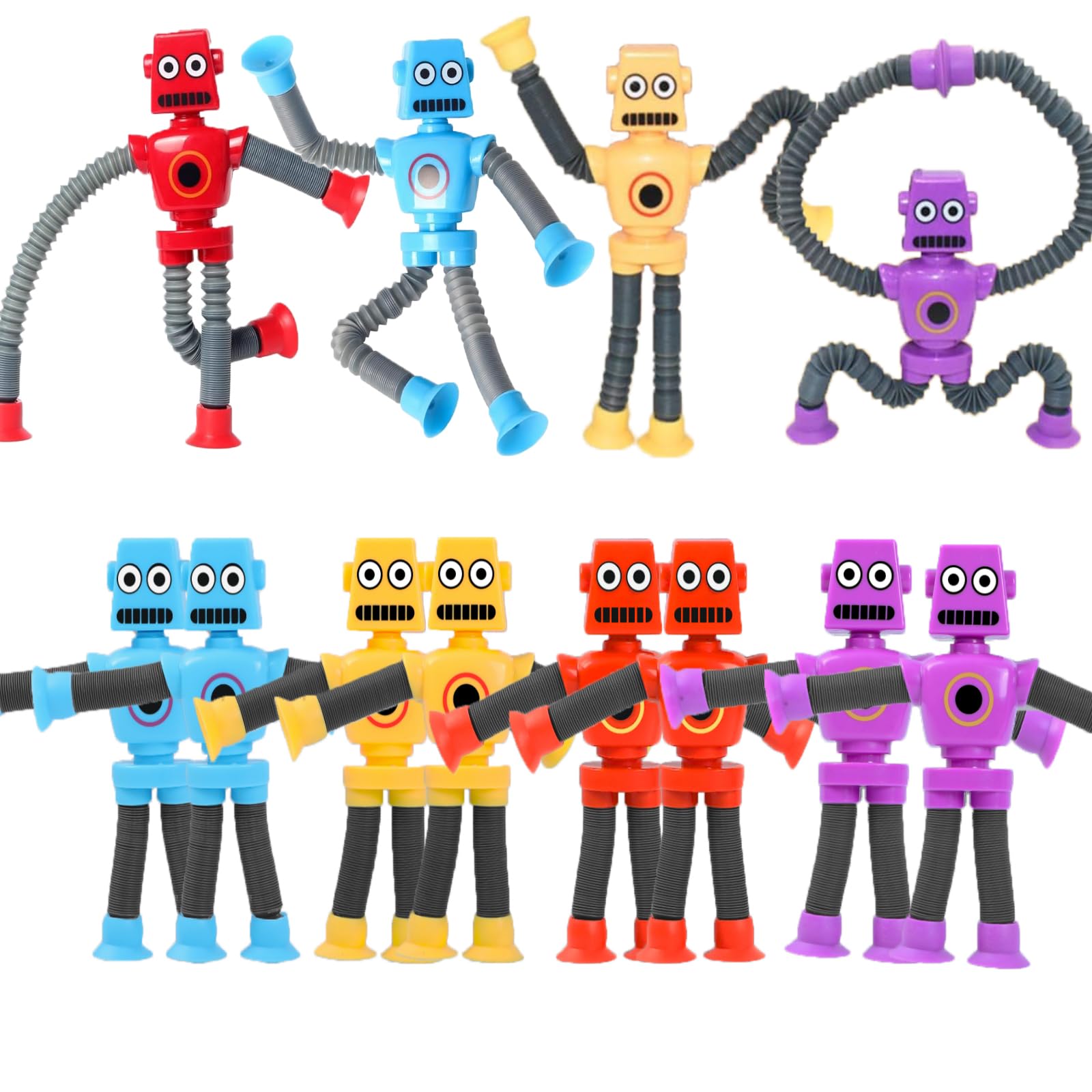 Photo 1 of 24PCS Telescopic Suction Cup Robot Toy,pop Tubes,Toys for Kids,Toddler Travel Toys,Toddler Sensory Toys,figette Toys,Fidget Toys for Kids,Treasure Box prizes,Small Toys for Kids prizes