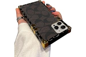 FEUDOTY Compatible with iPhone 15 Pro Max Case,Luxury Classic Elegant Soft TPU & PU Leather Bumper Shockproof Protective Cover Cute Phone Case for iPhone 15 Pro Max 6.7 Inch for Women Men Brown