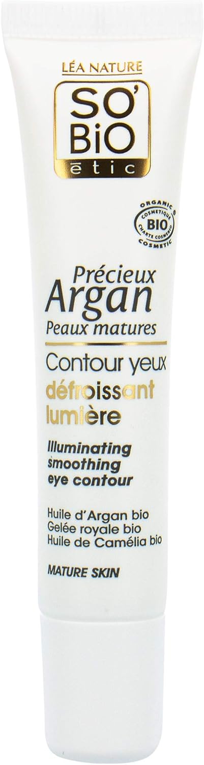 SO'BiO étic Précieux Argan Cosmos Organic Illuminating Smoothing Eye Contour, 15 ml, 15 ml (Pack of 1) - Image 3