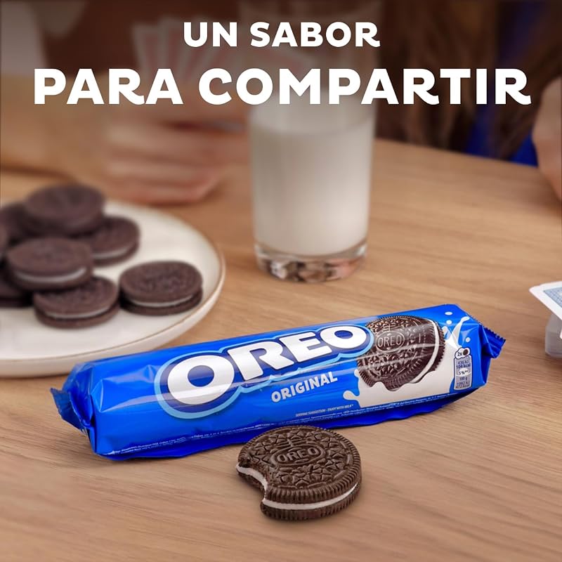Biscoitos de cacau originais oreo recheados com creme sabor baunilha 154g