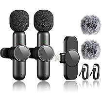 Podcast Microphone JOUNIVO 2-Pack Wireless Lav Mics For