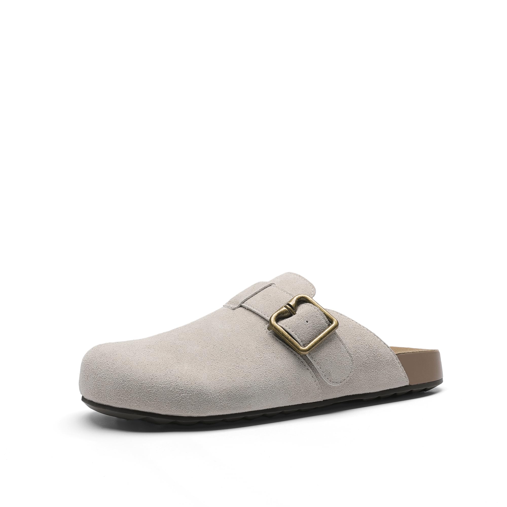 Photo 1 of DREAM PAIRS Clogs for Women Suede Mules Wide Toe Shoes Wide Width Slip On Comfortable Clogs with Lightweight Soft Footbed, Anti-Slip Outsole, Arch Support,Size 9,Grey,DWUMMU2505