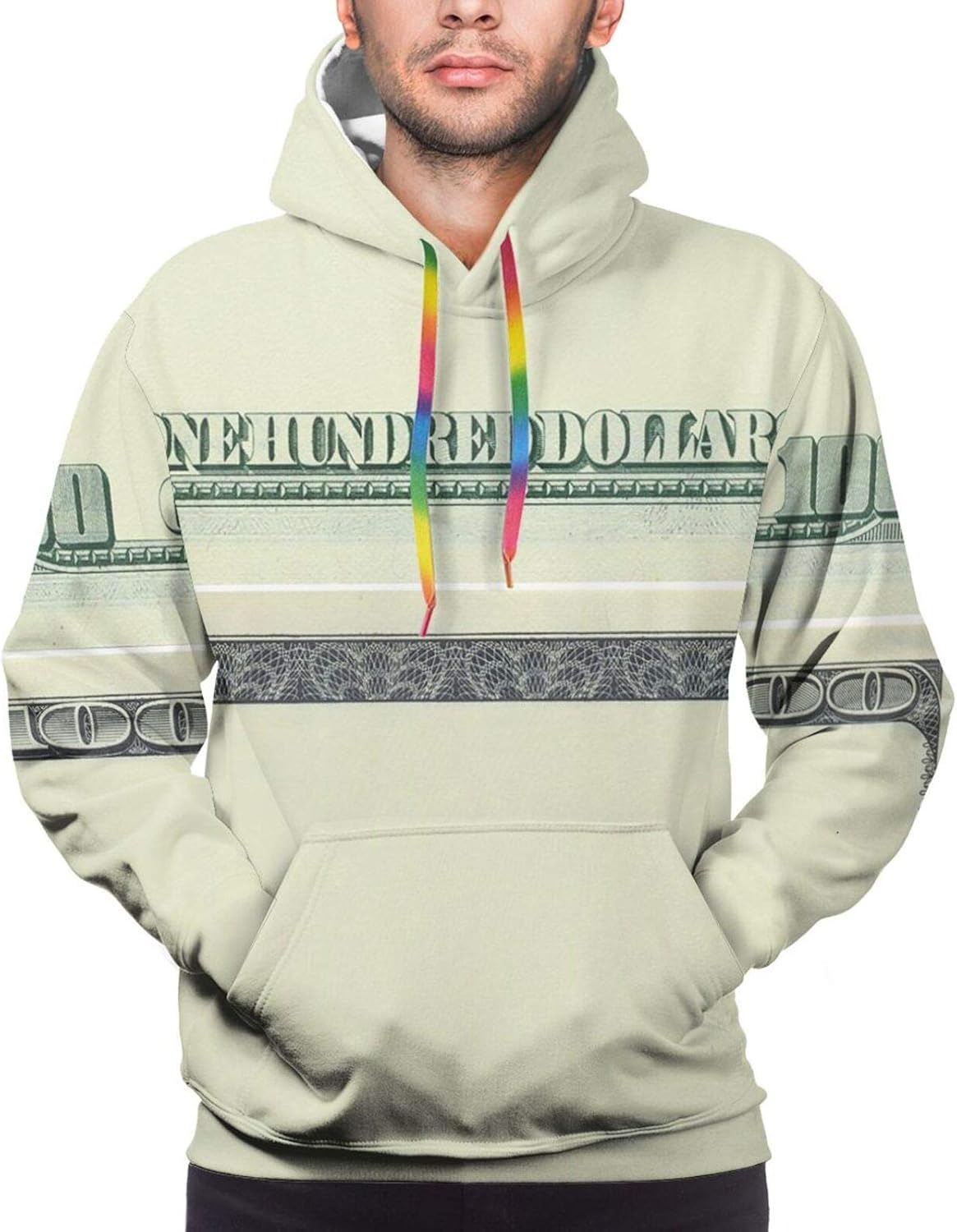 Men's Hoodies Sweatshirts,Hundred Dollar Bill Century Note Design American Currency