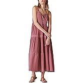 Lucky Brand Womens Lucky Brand Women's Lace Tiered Knit Maxi Dress