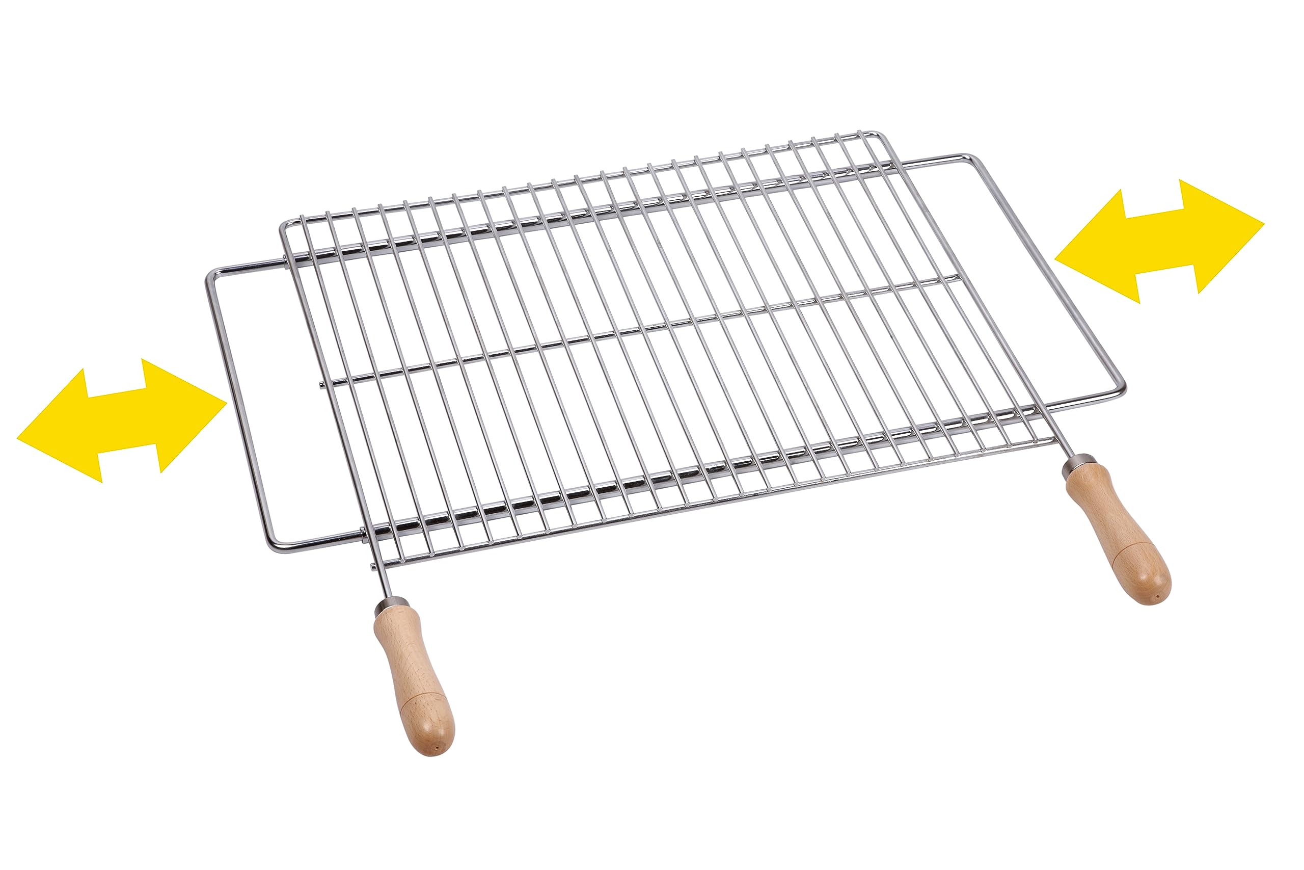 SAUVIC 02724 60 x 40 cm Universal Extendable Grill Rack for Barbecue - Silver