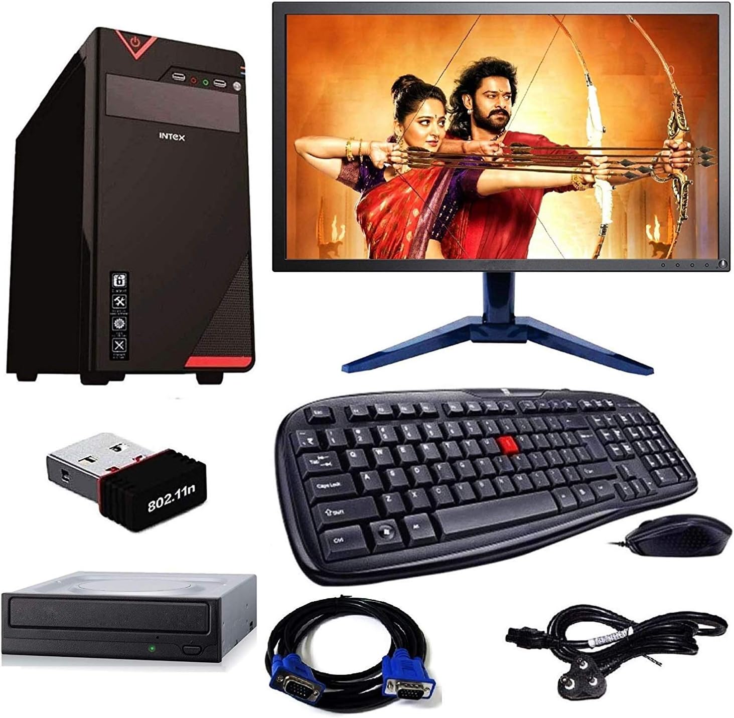 Rolltop® Assembled Desktop Computer,Intel Core 2 Duo 3.0 GHZ Processor,G 31 Motherboard, 4 GB RAM, 500 GB HardDisk, DVD R/W (15.6" LED)