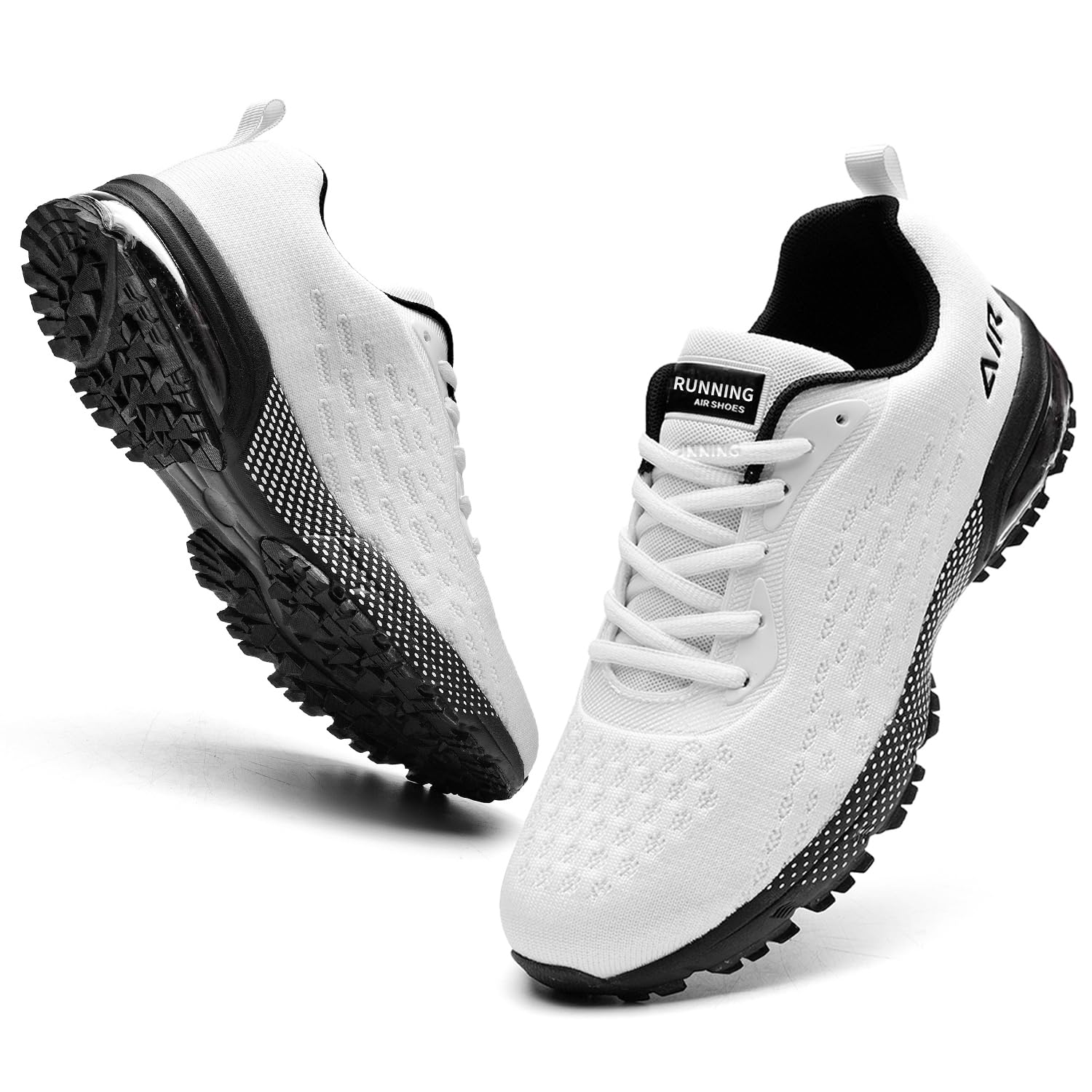 Photo 1 of QAUPPE Mens Running Shoes Athletic Trail Tennis Sneaker (White US 11 D(M)