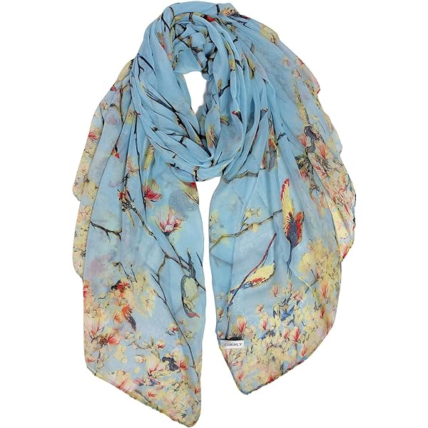 Cozzy Land Shimmer Floral Printed Scarf -Pink- 76 inches