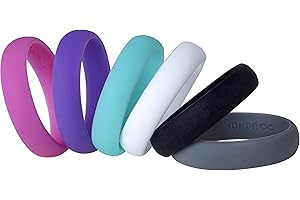 HONOR ETERNITY RING Womens Silicone Wedding Ring Band by HonorGear - 6 Ring Pack Premium Wedding Bands Engagement Active Athletes Comfort Fit