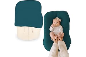 Max&So Baby Lounger Cover for Newborn - Infant Lounger & Baby Nest Loungers Pillow Cover with Removable, Soft Snug-Fitting Design - Baby Lounger Slipcover - Jade - Cover Only