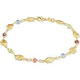 Barzel 18K Gold Plated Elephant Anklet For Women - Made In Brazil
