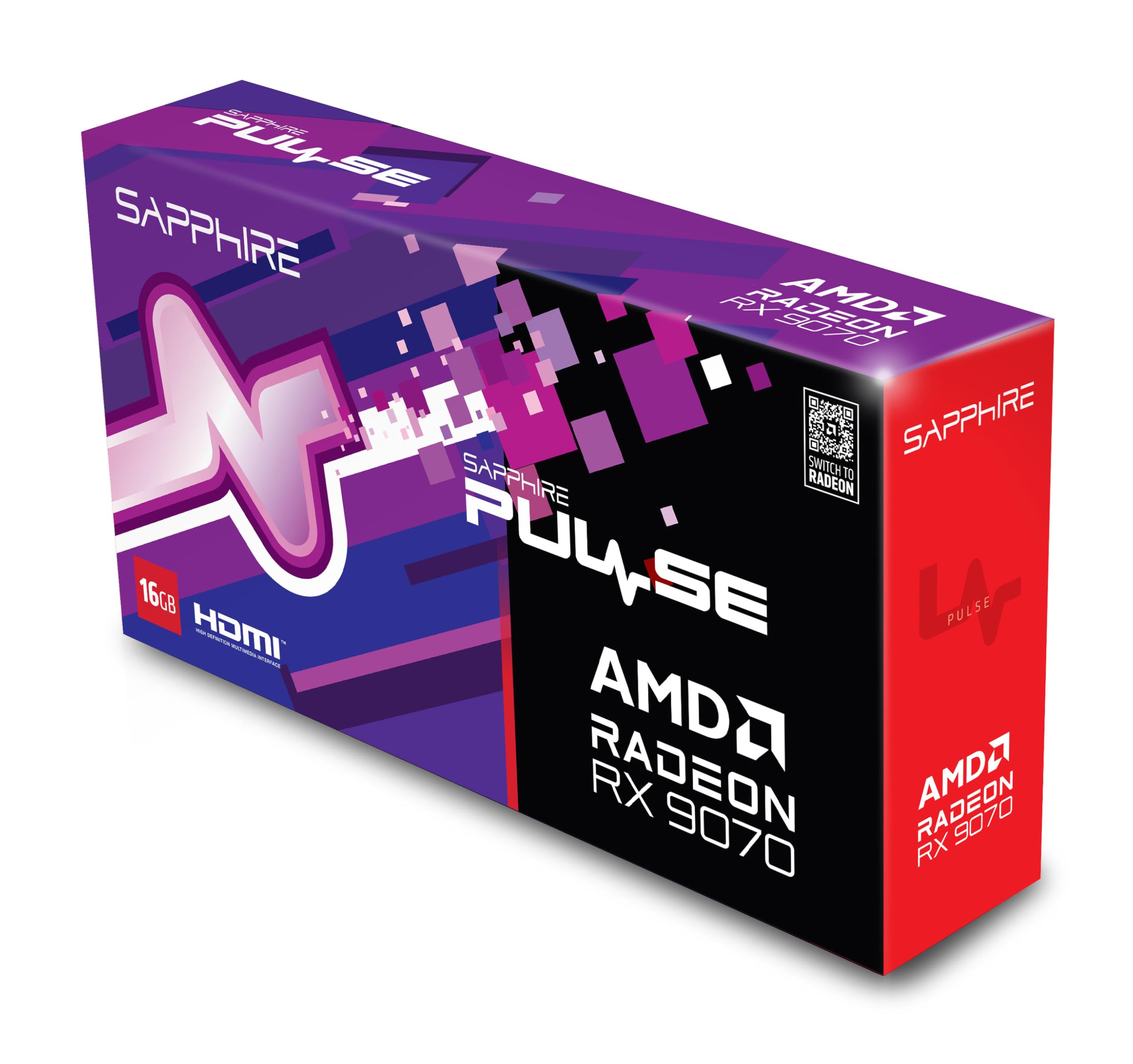 Sapphire 11349-03-20G Pulse AMD Radeon? RX 9070 Gaming Graphics Card with 16GB GDDR6, AMD RDNA 4