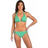 Island Goddess Rouched Halter Bikini Swimsuit Top
