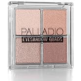 Palladio Eyeshadow Quads, Velvety Pigmented Blendable Matte, Metallic and Shimmer Finishes, Creamy Formula, Four Way Quad Eye Shadow Palette, Talc-Free (Ballerina)