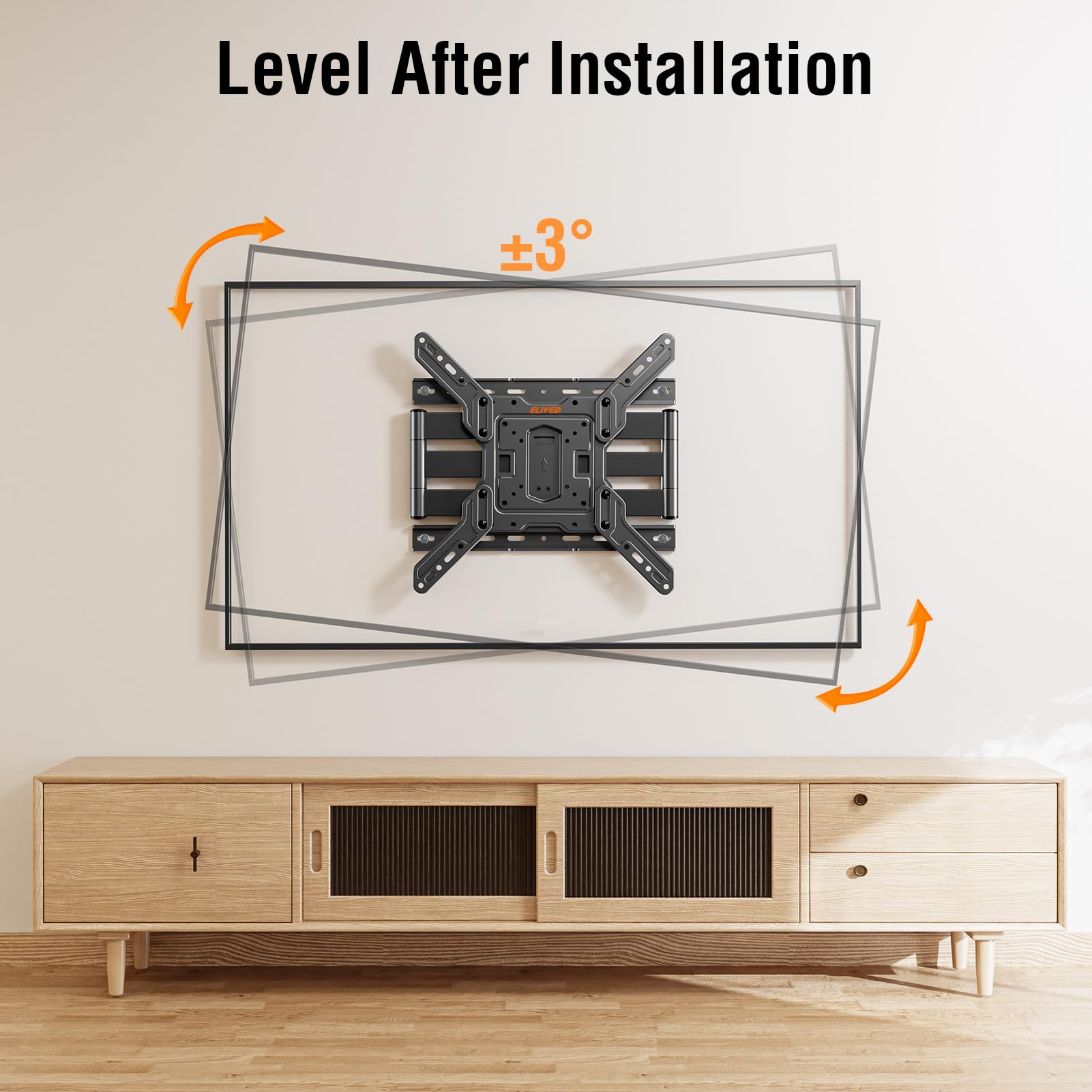 ELIVED Ultra Slim TV Wall Mount for Most 26-60 Inch tvs, Low Profile TV Mount, Full Moiton Wall Mount Bracket Swivel and Tilt, Max VESA 400x400mm, Holds up to 88 lbs. Fits 16