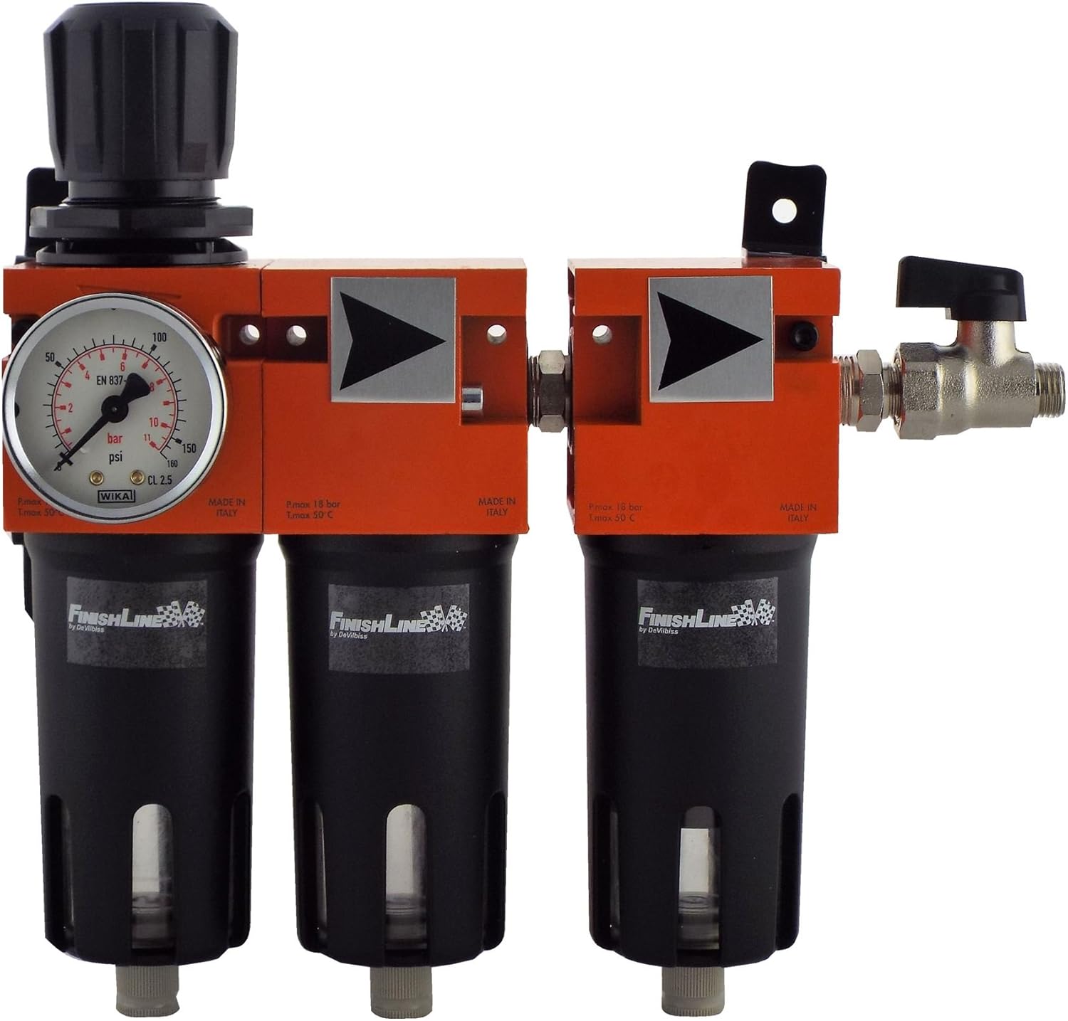 Devilbiss Finishline 3 Stage Regulator Coalescer & Carbon Filter Air