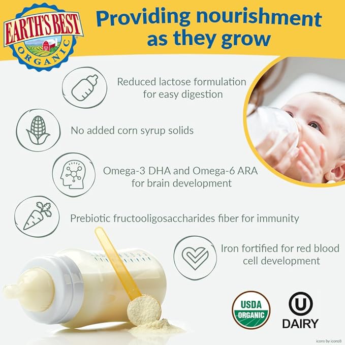 earth's best organic sensitivity infant formula with iron