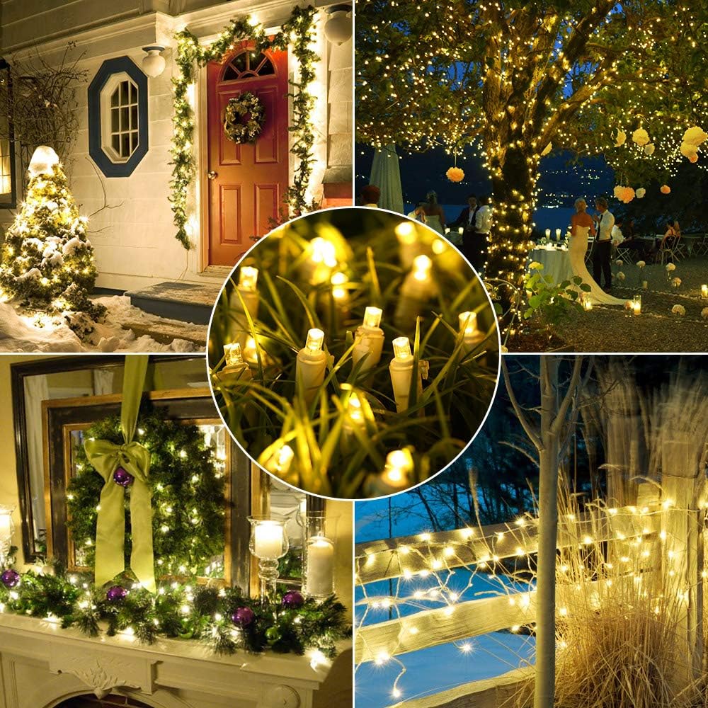 Brizled 200 LED Christmas Lights, 66ft 5MM Warm White ...