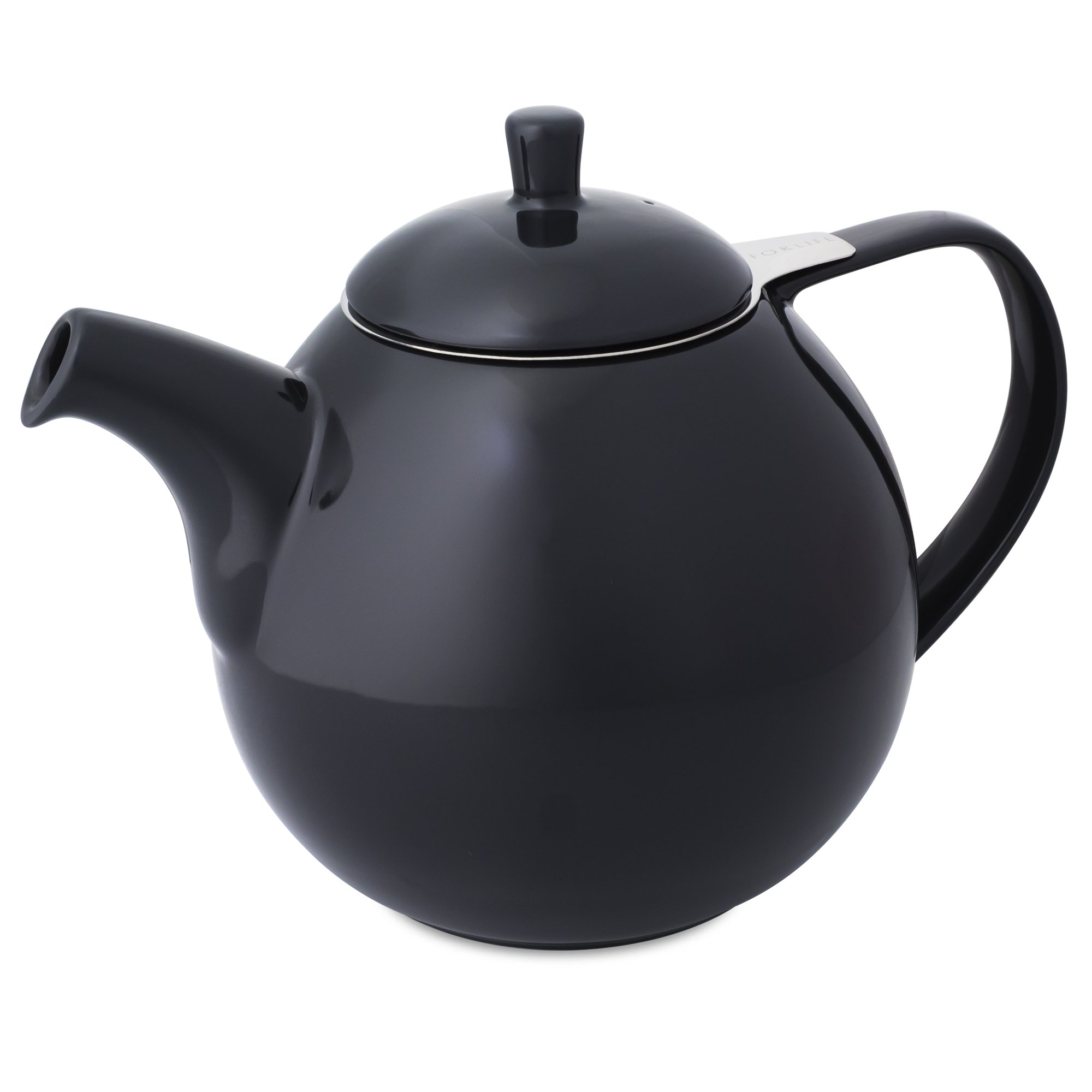 Forlife 524240 Teapot, Ceramic, Black Graph