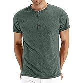 Sailwind Mens Henley Short Sleeve T-Shirt Cotton Casual Shirt