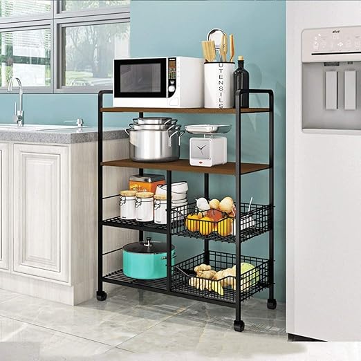 LLF Carrito de Almacenamiento Cocina, 4 Gradas Estantes De ...